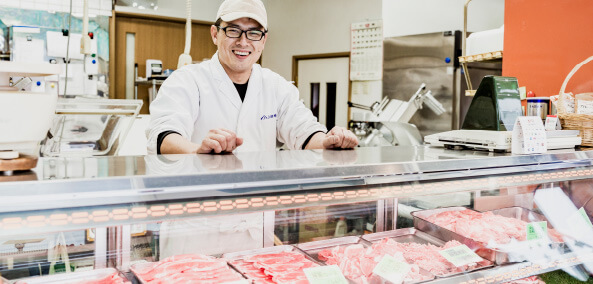 上田精肉店の店内